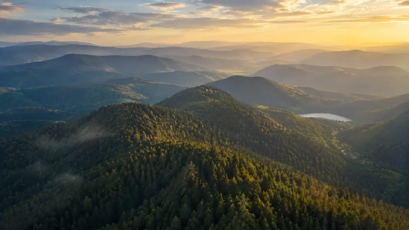 Panoramablick über den Schwarzwald aus der Luft